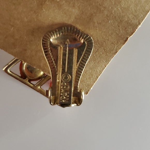 Vintage Orange Kramer Earrings - Picture 2 of 2